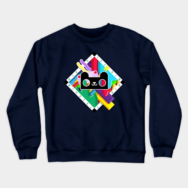 Diamond Cat Doodle 333 Crewneck Sweatshirt by chachazart